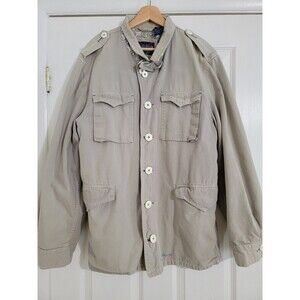 English Laundry Mens Barn Coat Utility Jacket Size XL Khaki Cotton Canvas Lined
